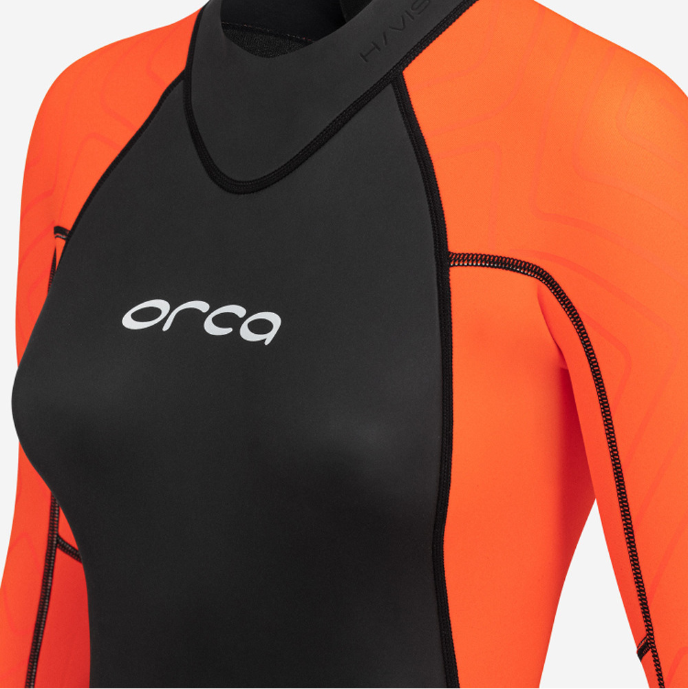 2026 Orca Womens Vitalis Hi-Vis Back Zip Open Water Swim Wetsuit NN674601 - Black
